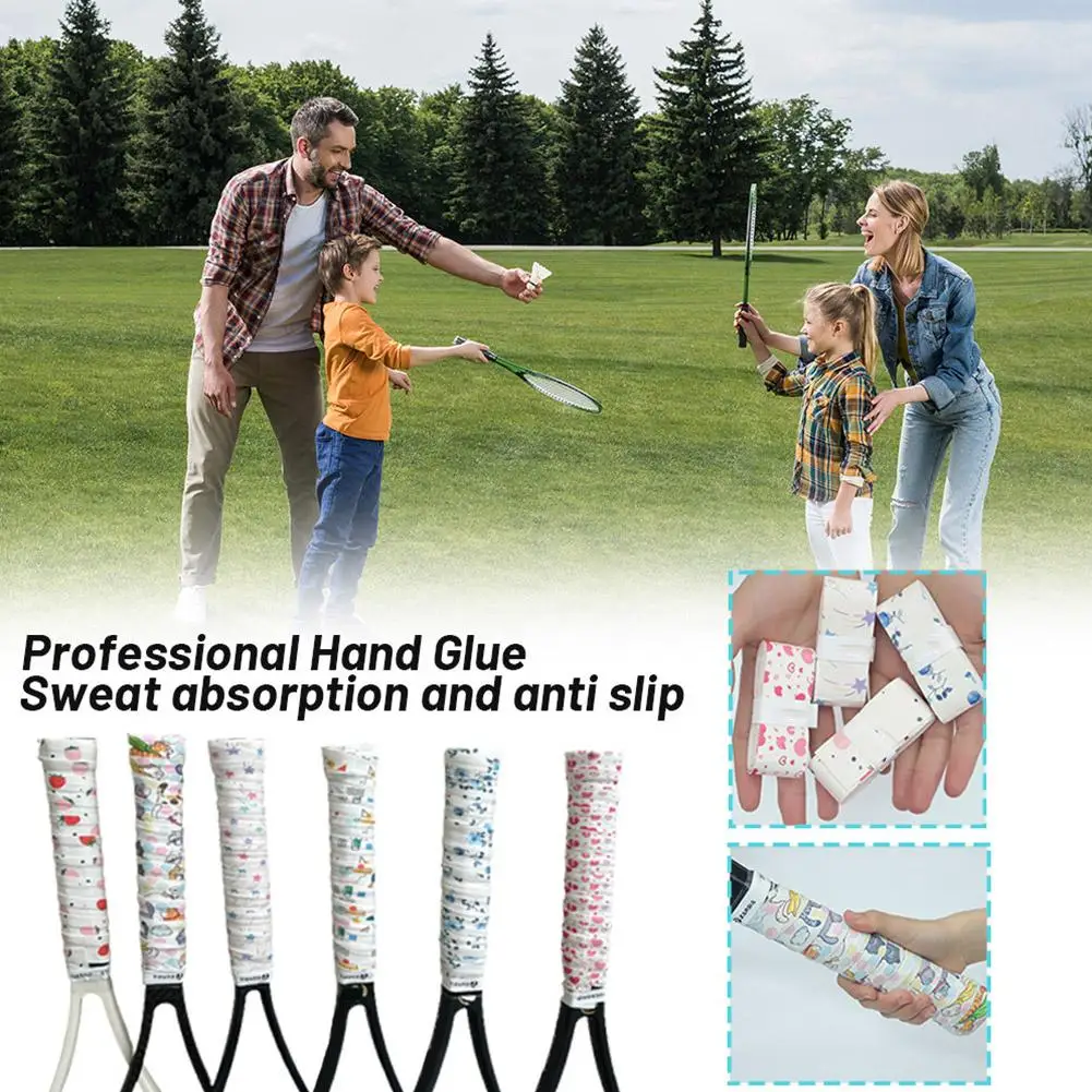 1pcs Printed Tennis Racket Grip 3d Fast-printing Anti-slip Accessories Racket Tape Handle Wrapping Tennis H1y0