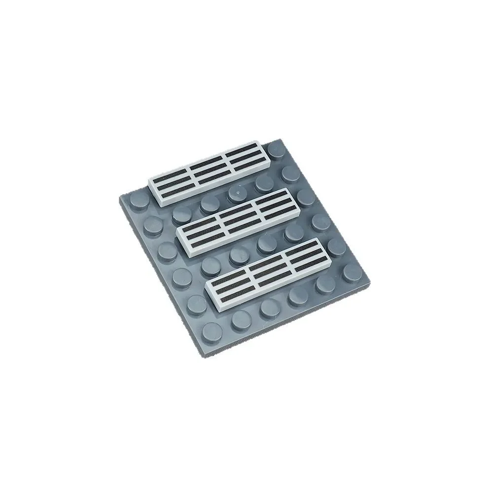 MOC 10 Uds 2431 línea de rejilla negra patrón impreso Kit de bloques de construcción 2431pb casa Castillo partículas Idea juguete niños regalos de cumpleaños