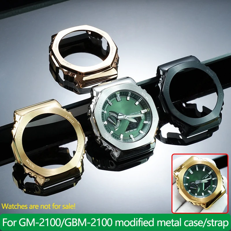 GM2100 Metal Case Mod Kit for Casio GM-2100/GBM-2100 Series Modified Stainless Steel Case/Watch Strap Men's Watch Accessories