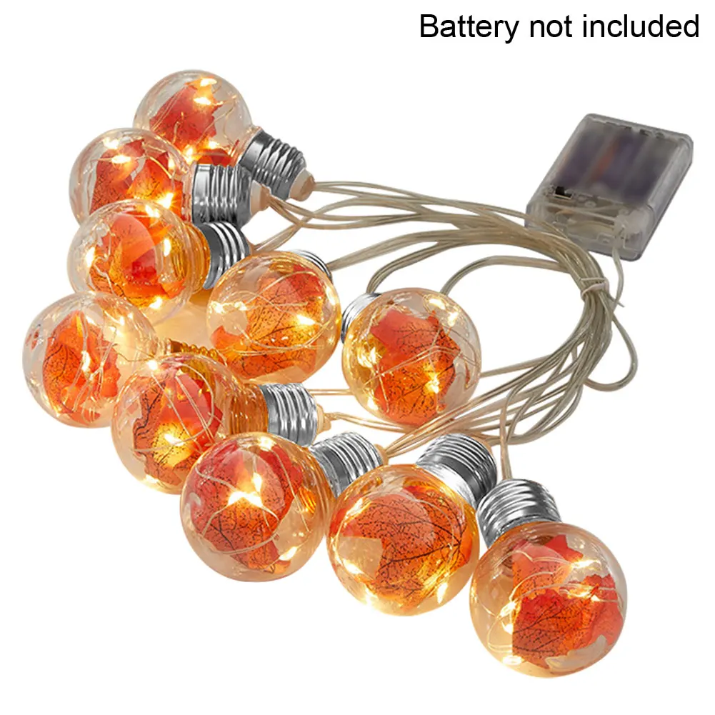 Hada 10 bombillas Led lámpara impermeable blanco cálido Festival Halloween Hojas de arce decoración de Acción de Gracias cadena de luces habitación otoño hogar