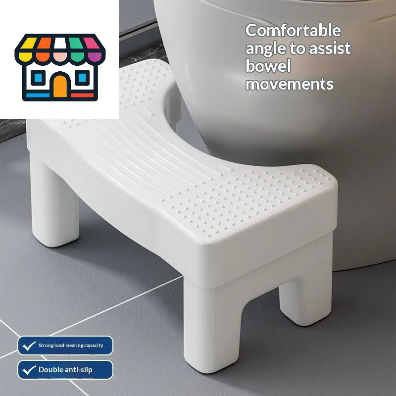 Ergonomic Plastic Toilet Squat Stool Non-Slip Footrest Improves Defecation Posture for Adults Kids Home Use