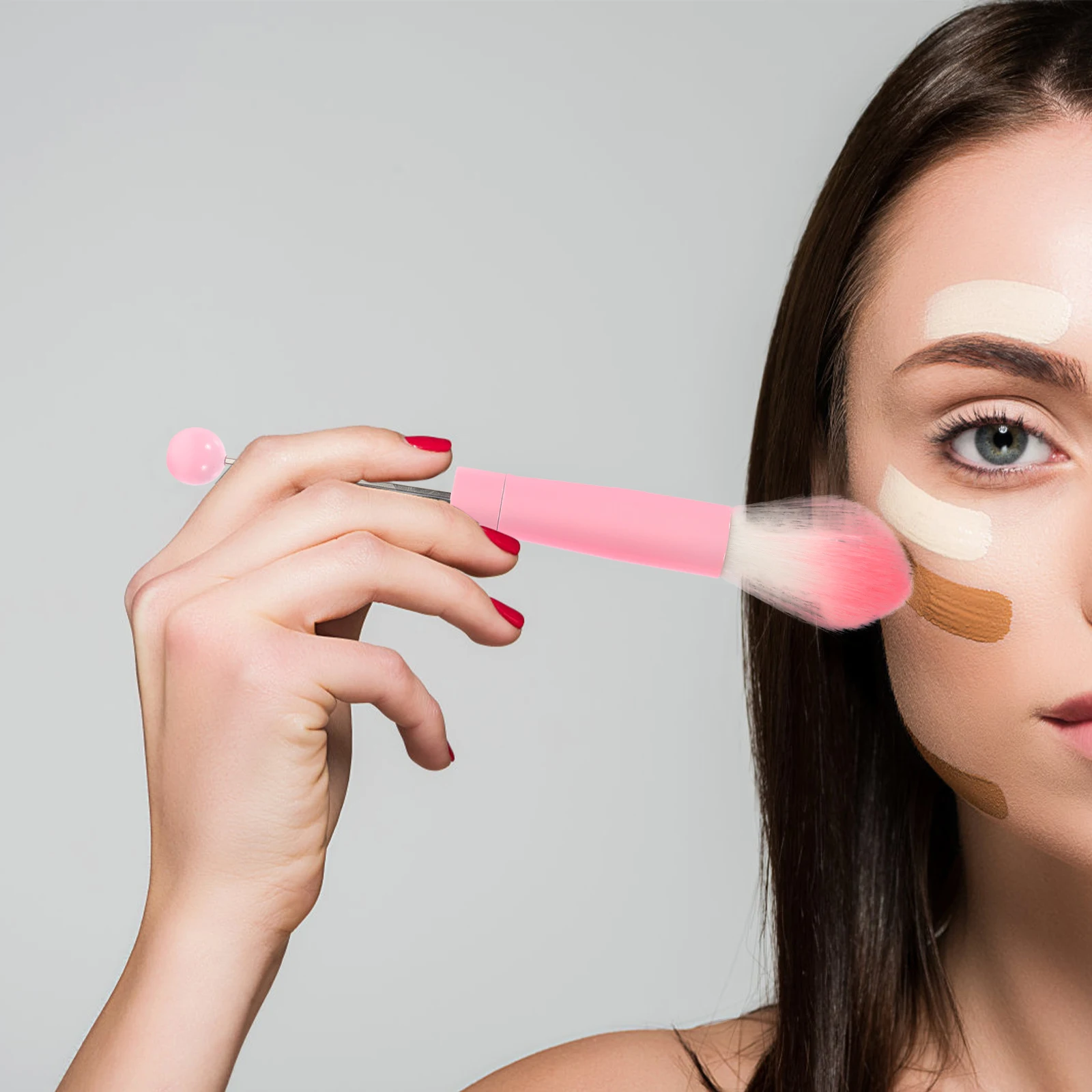 Set di pennelli per trucco da 5 pezzi Kit di pennelli portatili leggeri per sfumare il viso Applicazione per trucco Viaggi Uso quotidiano Ragazze