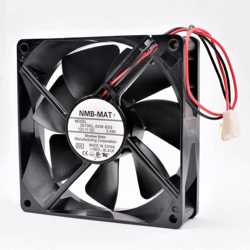 3610KL-04W-B50 9cm 92mm fan 92x92x25mm DC12V 0.43A 2 wires 2pin double balls large air volume cooling fan for UPS power supply