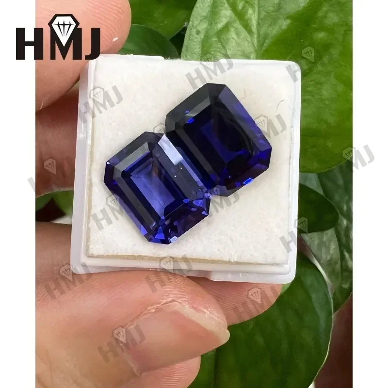 Lab Grown Sapphire Brilliant Emerald Cut Royal Blue Stone with AGL Certificate for Charms Diy Jewelry Making Selectable