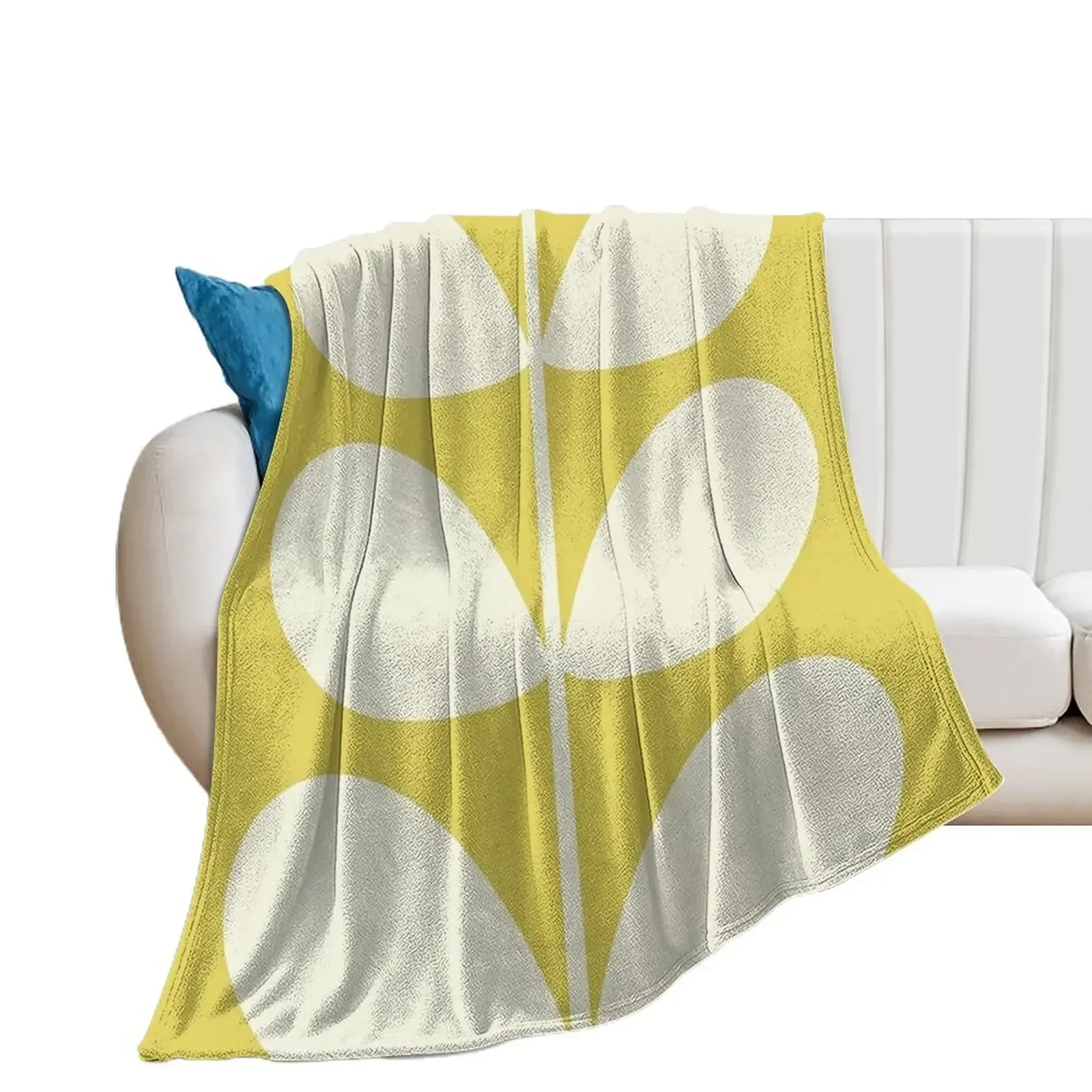 Orla Kiely Multi Stem Dark Yellow Throw Blanket Hair warm for winter Extra Large Throw Bed Blankets