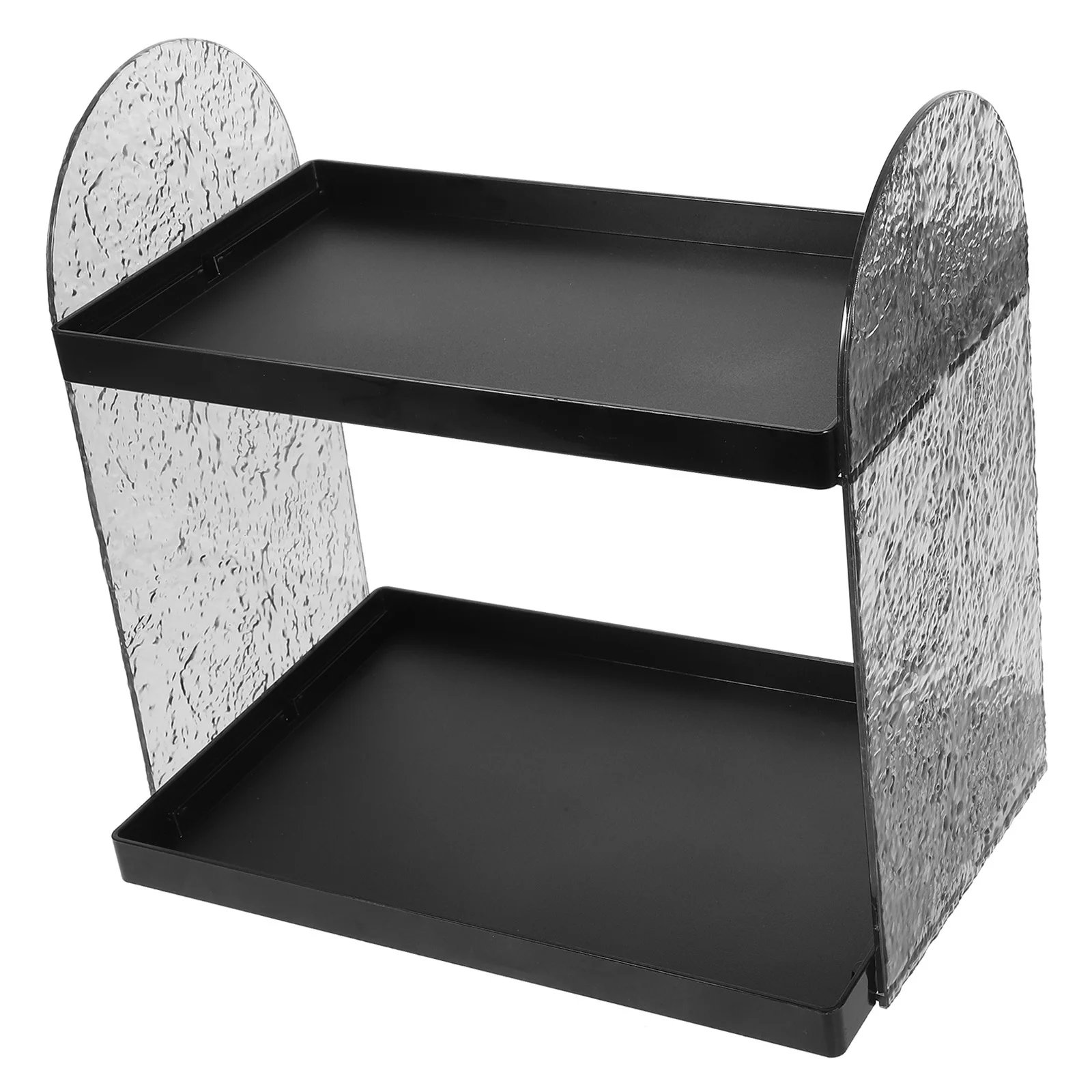 

2-Tier Glacier Pattern Makeup Organizer Desktop Storage Rack For Skincare Toiletries Vanity Shelf Acrylic Makeup Holder