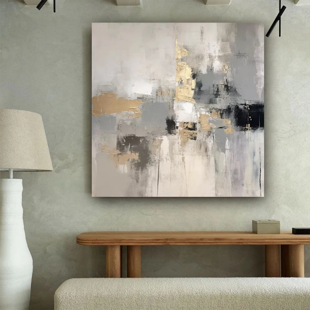 

Nordic Abstract landscape decoration picture Hand-painted Oil Paintings Home Decor Painting Abstract Gold Canvas Wall Art Fall