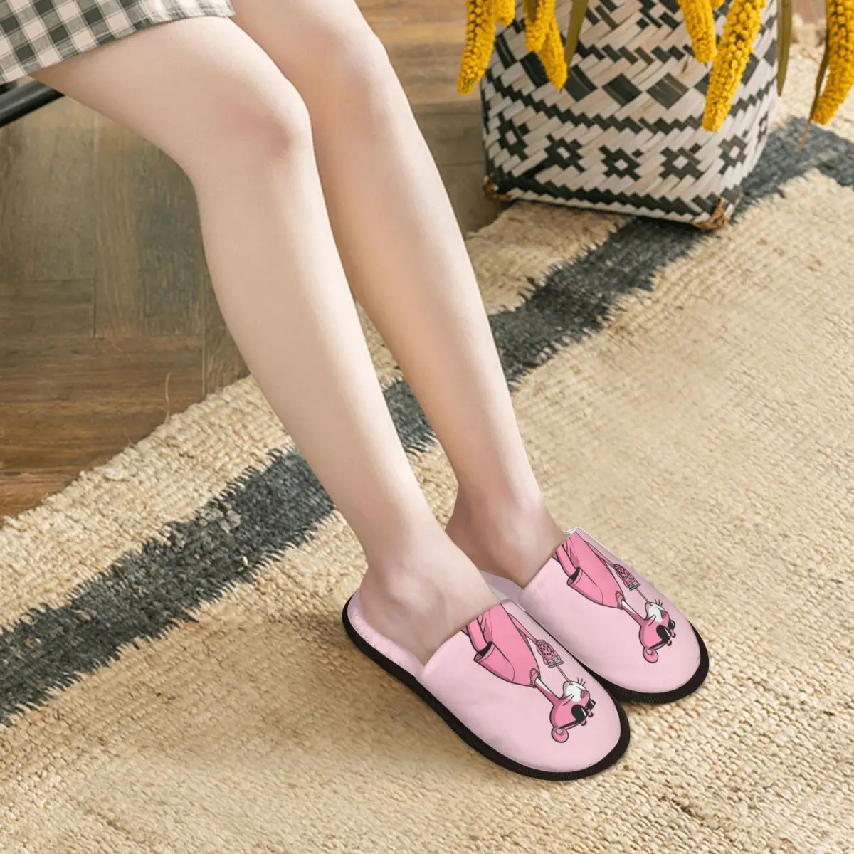 مخصص P-Panthers المشروبات رغوة الذاكرة النعال النساء النعال المنزل الدافئة الناعمة