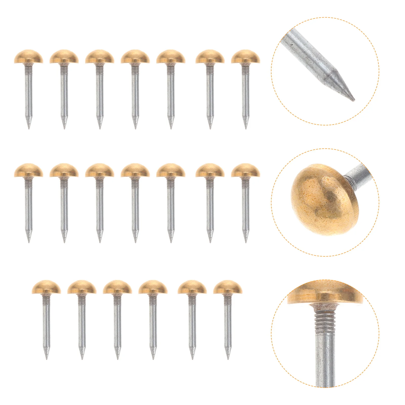 

20 Pcs Strong Copper Upholstery Tacks Furniture Nail Tacks Decorative Sofa Weatherstrip Remote Control Accessories