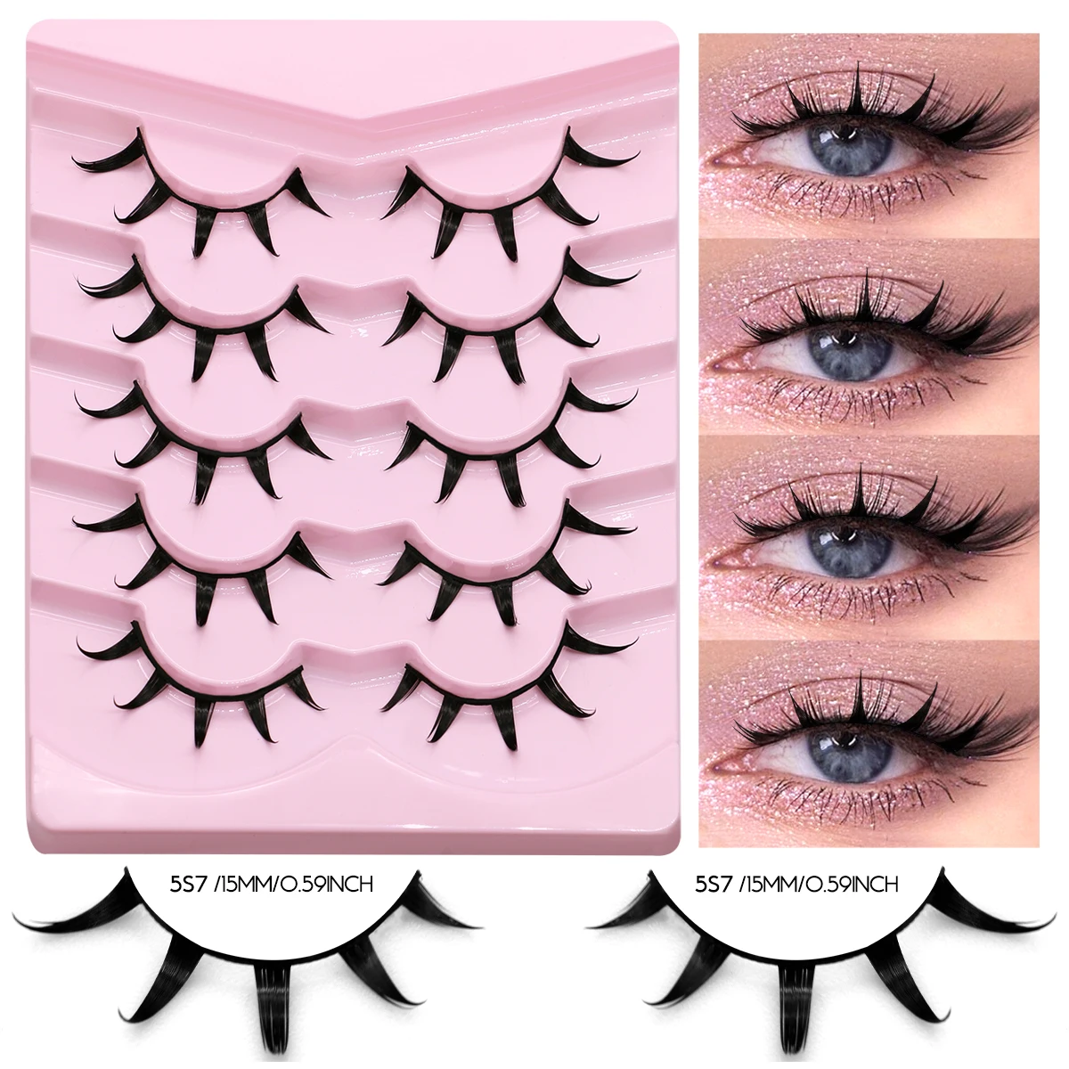 3D Natural Mink False Eyelashes, 5 Pairs