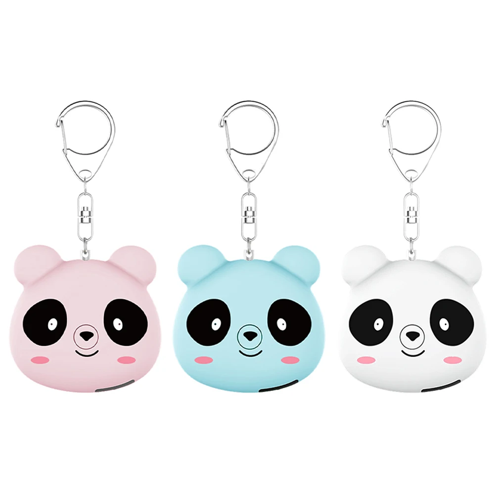 Panda bonito alarme de segurança chaveiro 130db alarme de autodefesa alarme de segurança para mulheres idosos crianças corredores noturnos