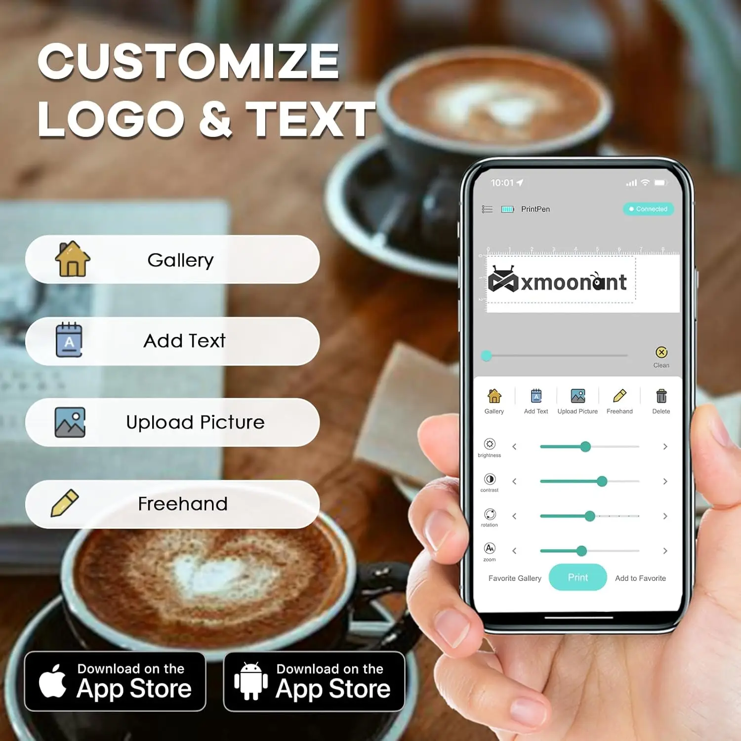 EVEBOT Handheld Food PrintPen Portable Mini Coffee PrintPen Latte Art Macaron Cookie DIY Design PrintPen, Hadiah Natal