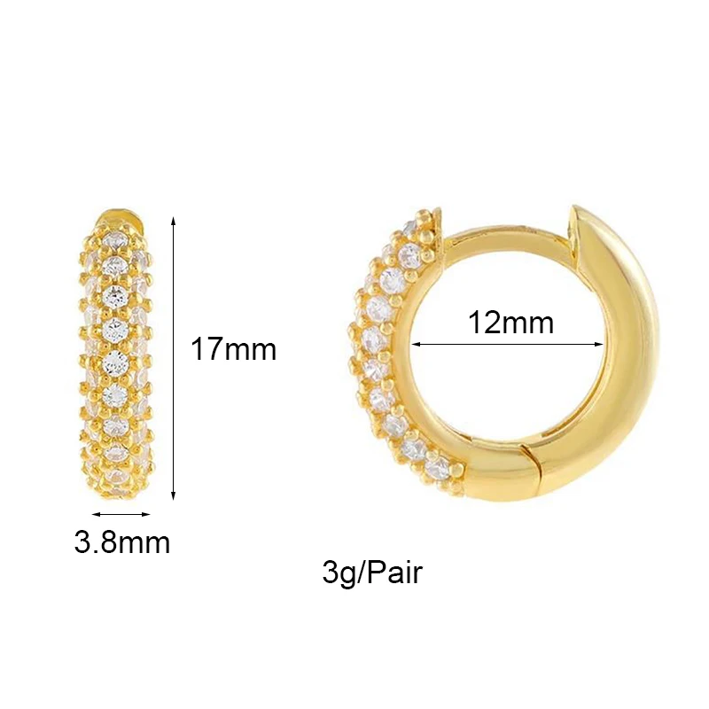 TIANDE Gold Color Hoop Earrings for Women Trend CZ Zircon Piercing Round Women's Earrings 2022 Fashion Jewelry Wholesale