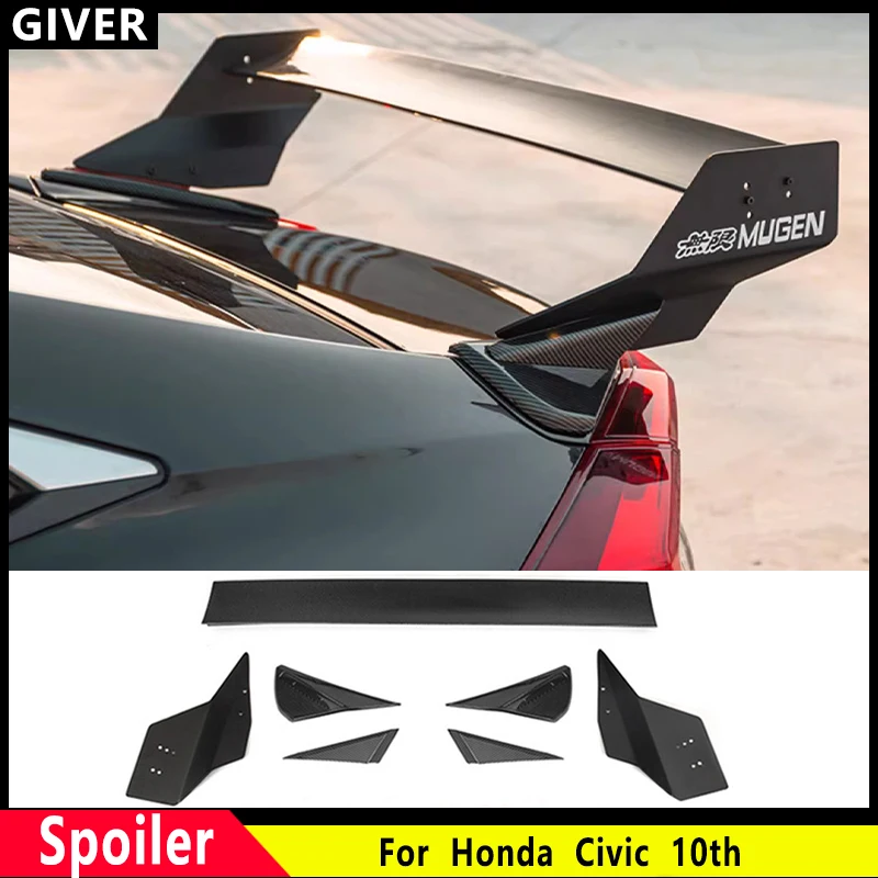 

For Honda Civic 10th 2016-2019 Gen Sedan FC1 FC2 Racing Style New Adjustable MUGEN JDM Rear Trunk Lid Spoiler Car Accessories