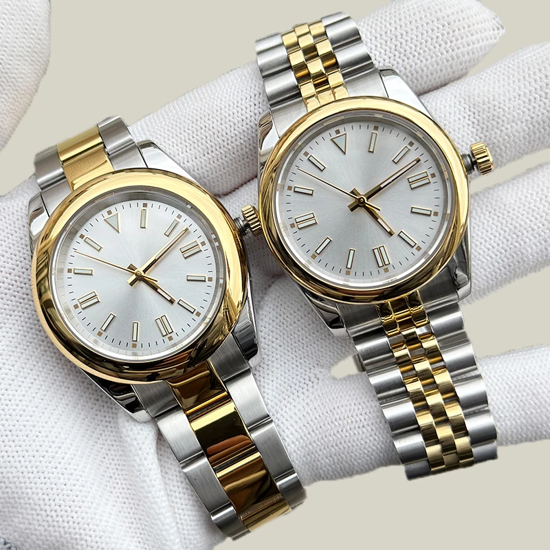 تعديل نموذج دائم 316L حافظة من الفولاذ المقاوم للصدأ لساعة حركة NH35 مع زجاج الياقوت الأدبي المضيء