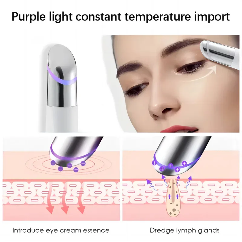 Draagbare Eye Lift Wand Facial Massager LED Light Eye Beauty Device Huidverzorgingstool voor Relax Eye Donkere Kringen Oogzakken Wallen