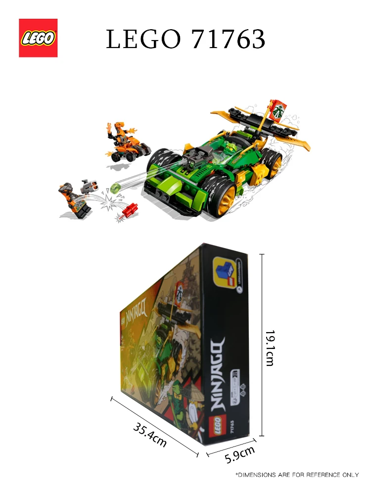 LEGO-NINJAGO Lloyd's Race Car EVO, Figurines de salle chirurgie tionnées à l'asile ra, Ensemble de bannières de mission à collectionner, 71763