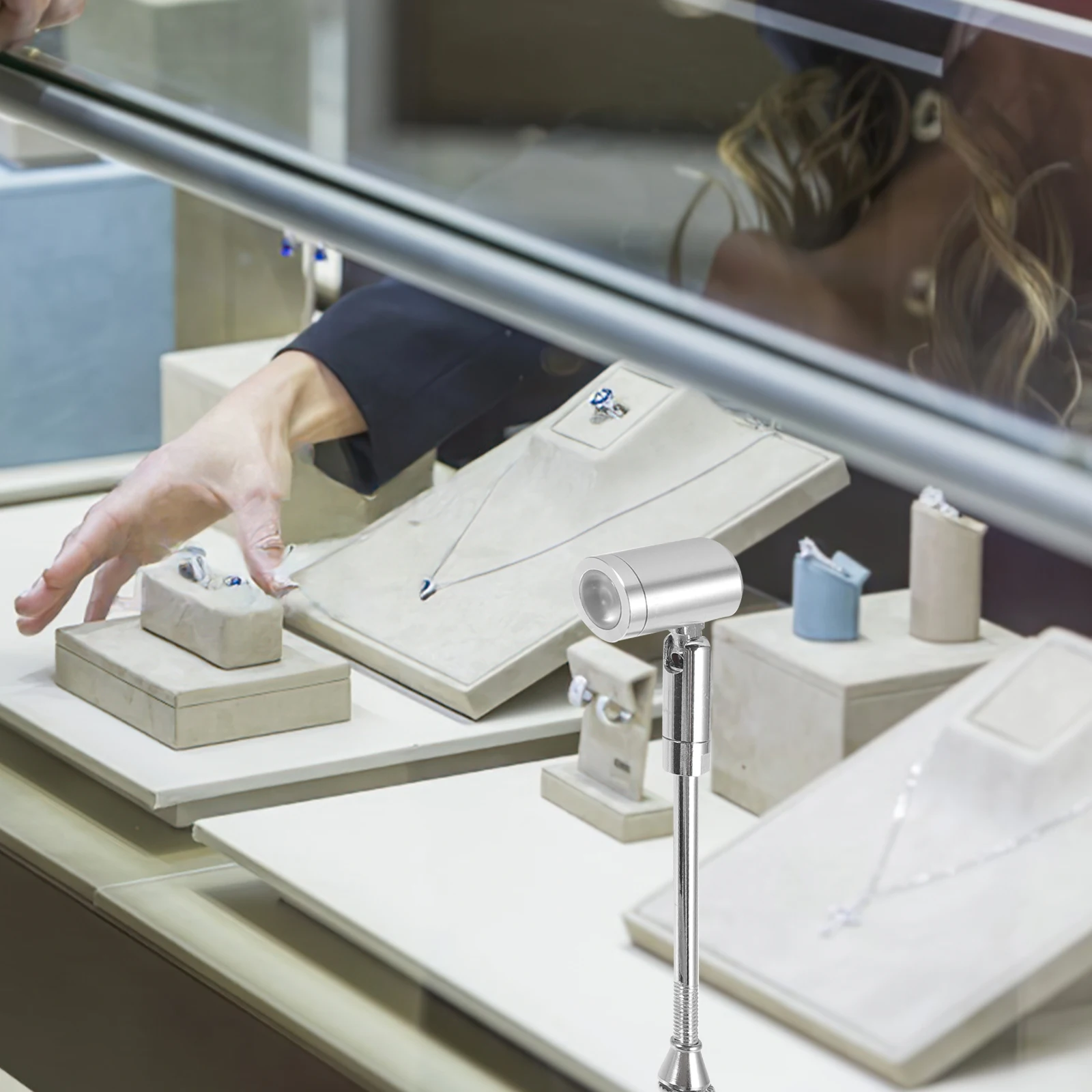 

Mini 3W Spotlight Aluminum Jewelry Counter Display Small Led Spotlight Cabinet Lamp Pole Small Spot Lights for Indoor Use