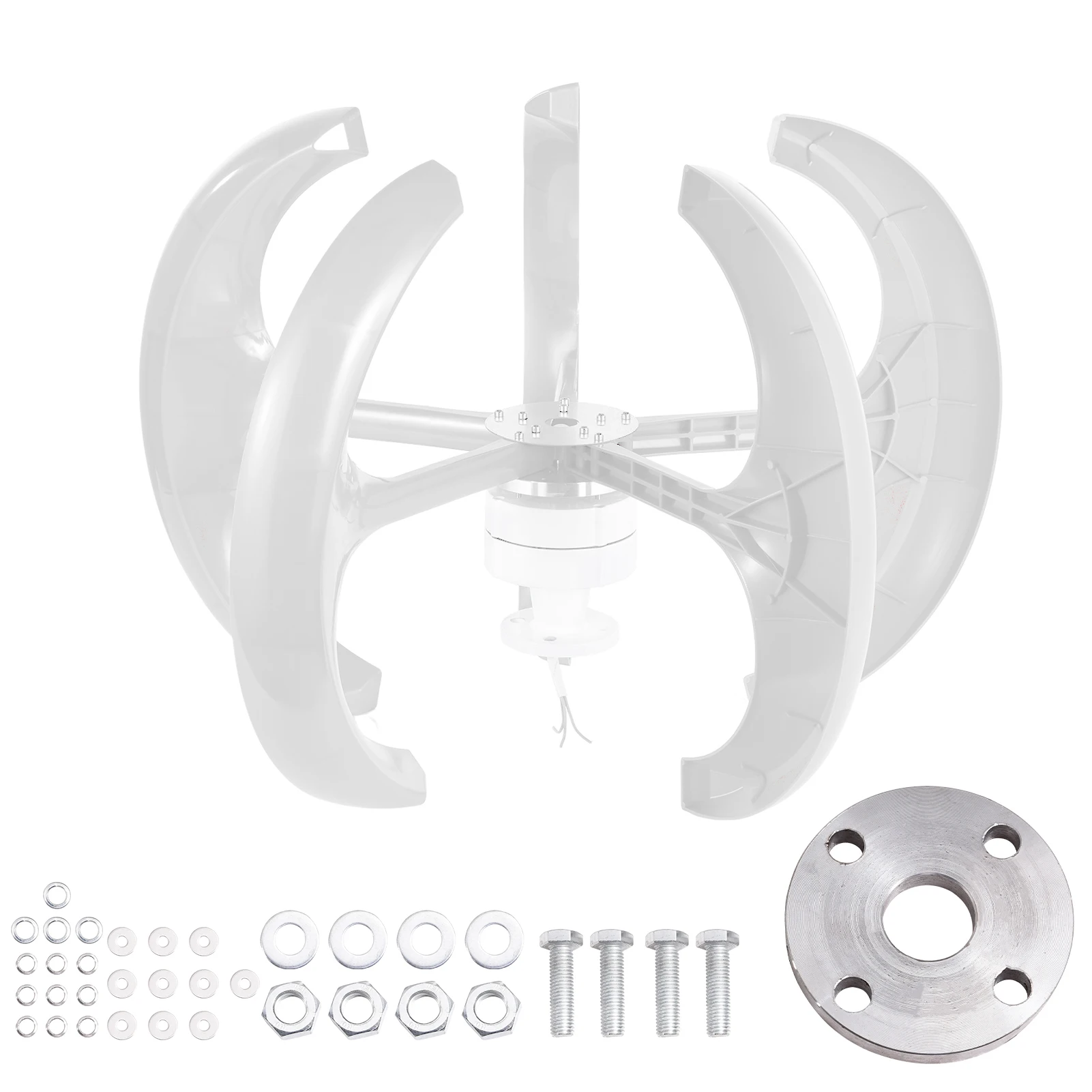 مجموعة مولد طاقة الرياح مجموعة مولدات الرياح الصغيرة الهادئة طاحونة منزلية مع وحدة تحكم، لوحة شفة للشرفات والمقصورة