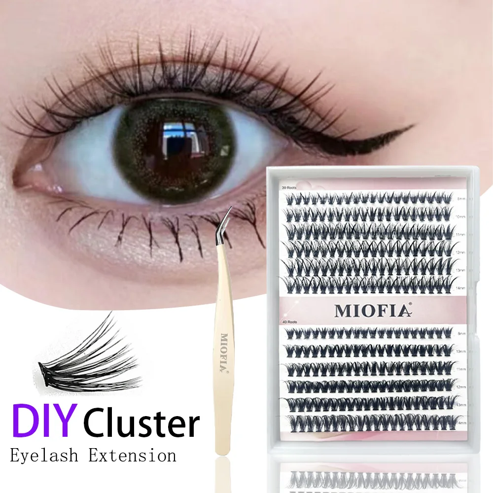 

30/40D Mixed Mink Eyelashes Natural Eyelash Extension kit 240 Cluster individual Eyelash bunches DIY Lashes Makeup set