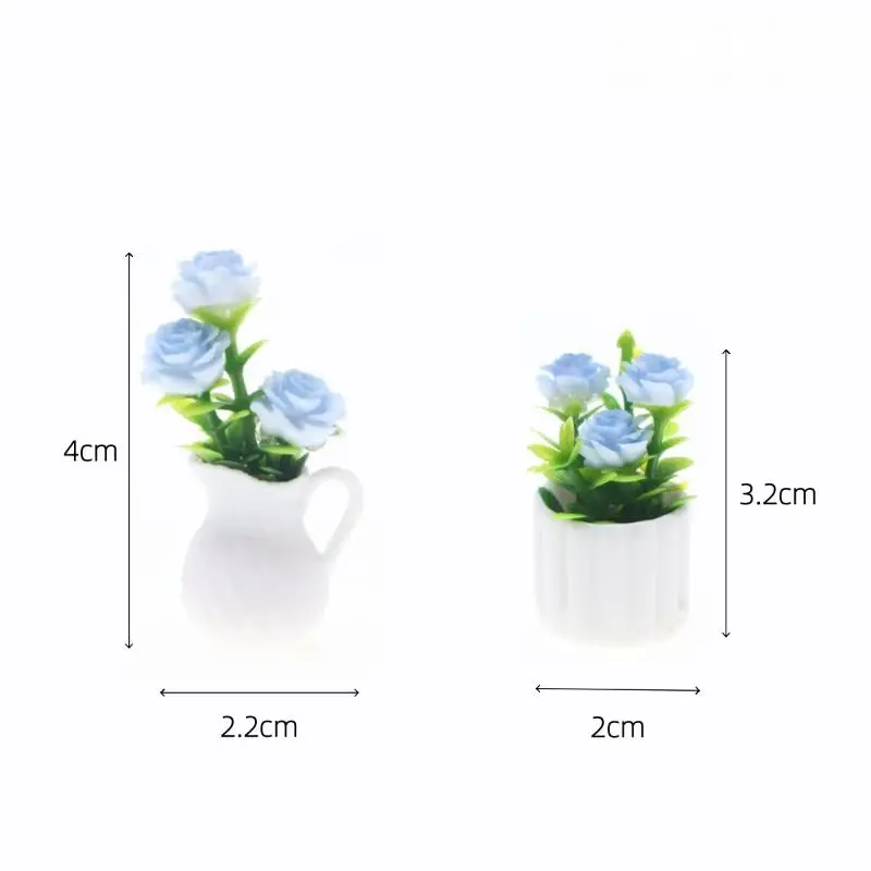 Plantas verdes en maceta de simulación en miniatura para decoración de casa de muñecas, escena de micropaisaje DIY, exhibición interior