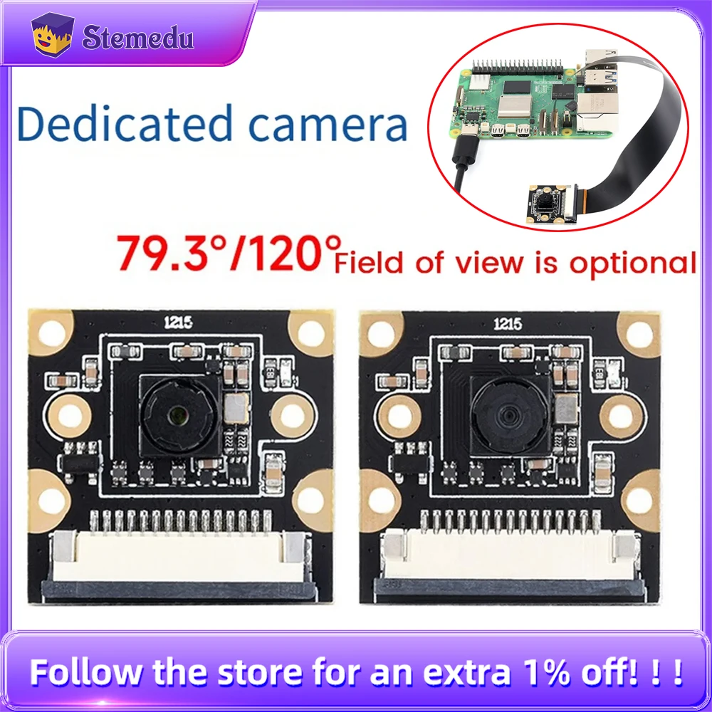 

IMX219 Camera Module For Raspberry Pi 5 8MP MIPI-CSI Interface 79.3° 120° FOV Camera With Pi5 CSI Flexible Cable for RPI 5