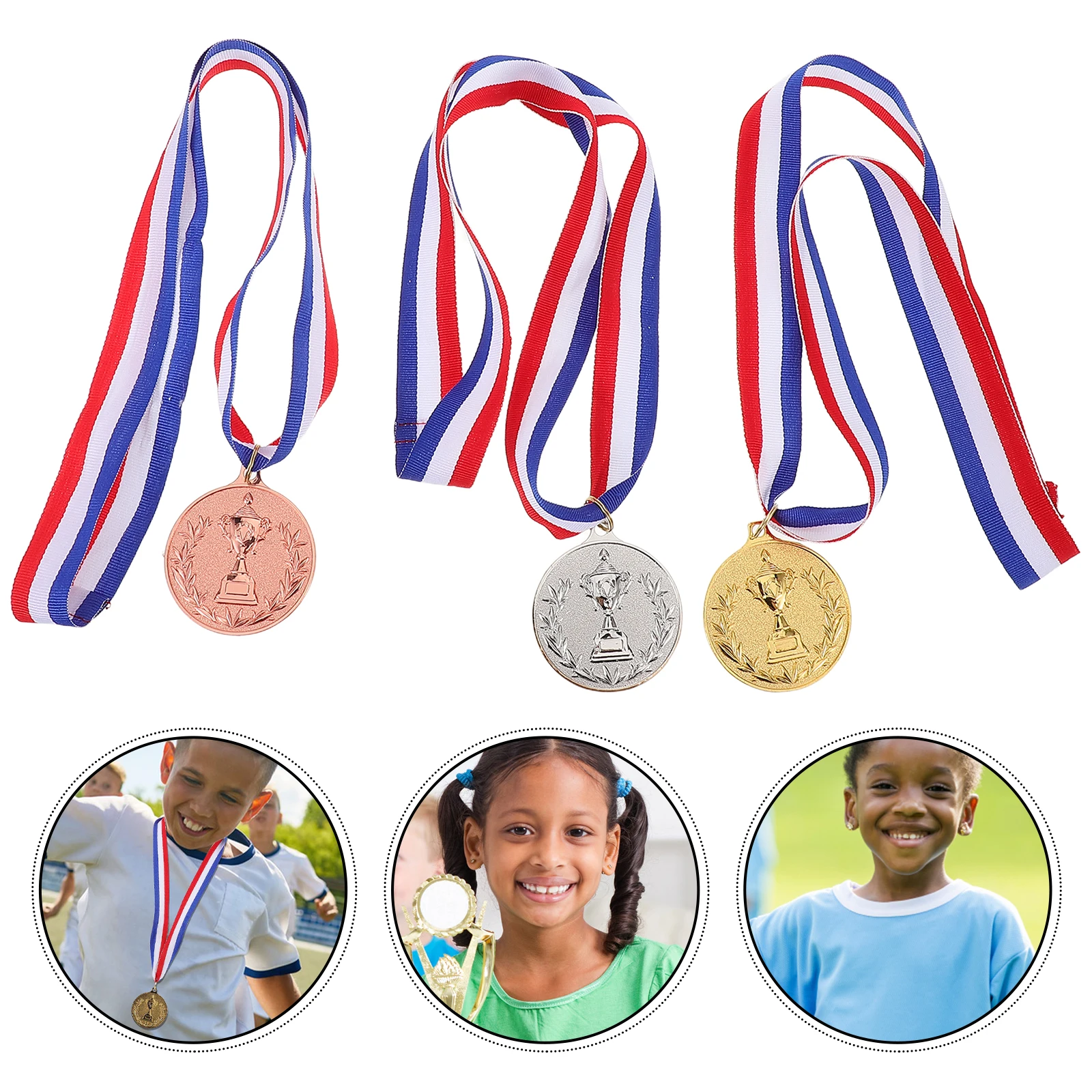 

12 Pcs The Medal Award Medals Gold Silver Kindergarten Race 's