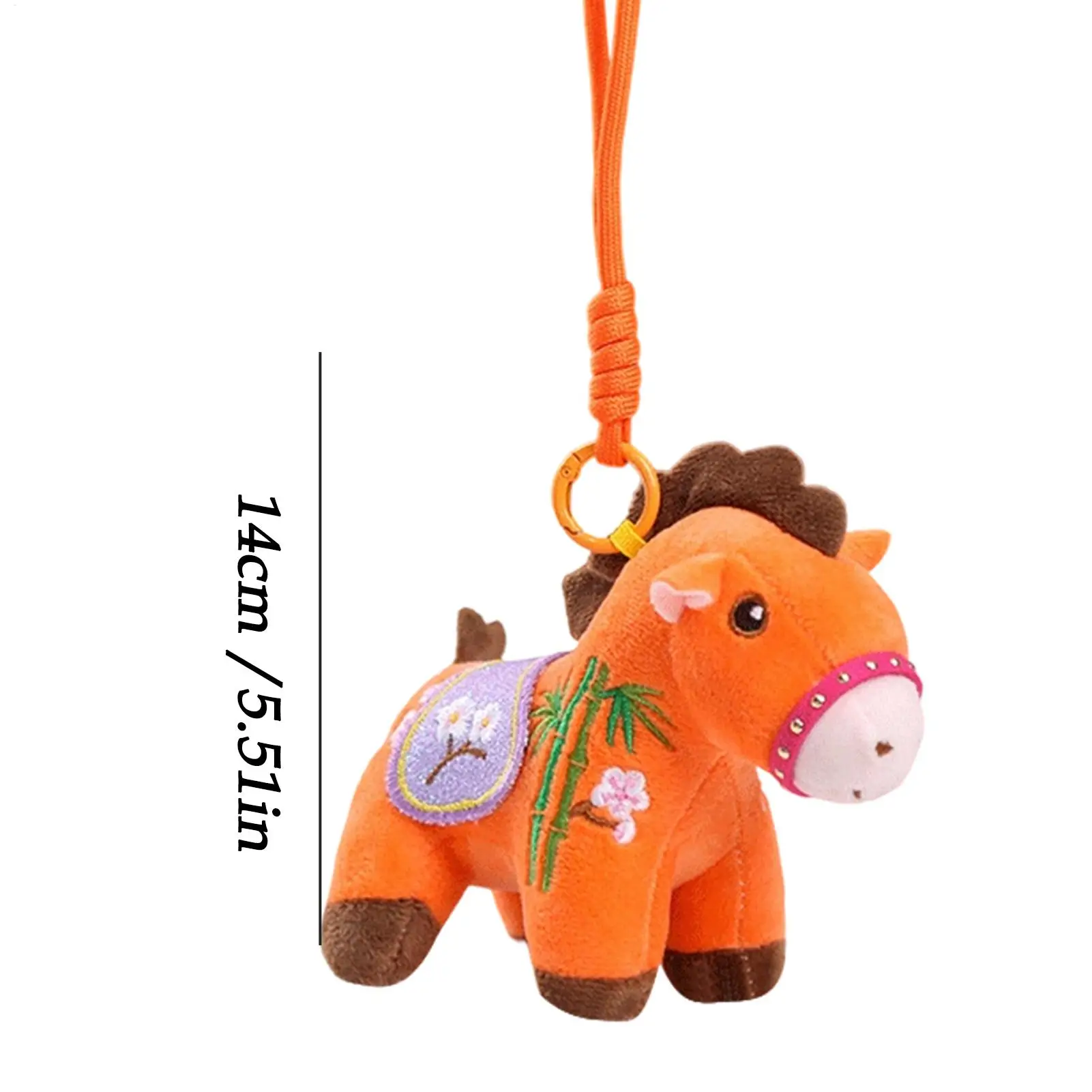 พวงกุญแจรูปม้าสำหรับผู้หญิง ตุ๊กตาขนนุ่ม ของตกแต่ง ปีม้า 2026 ของนำโชค สำหรับกระเป๋าเป้สะพายหลัง แฟนหนุ่ม แฟนสาว ผู้หญิง รถยนต์