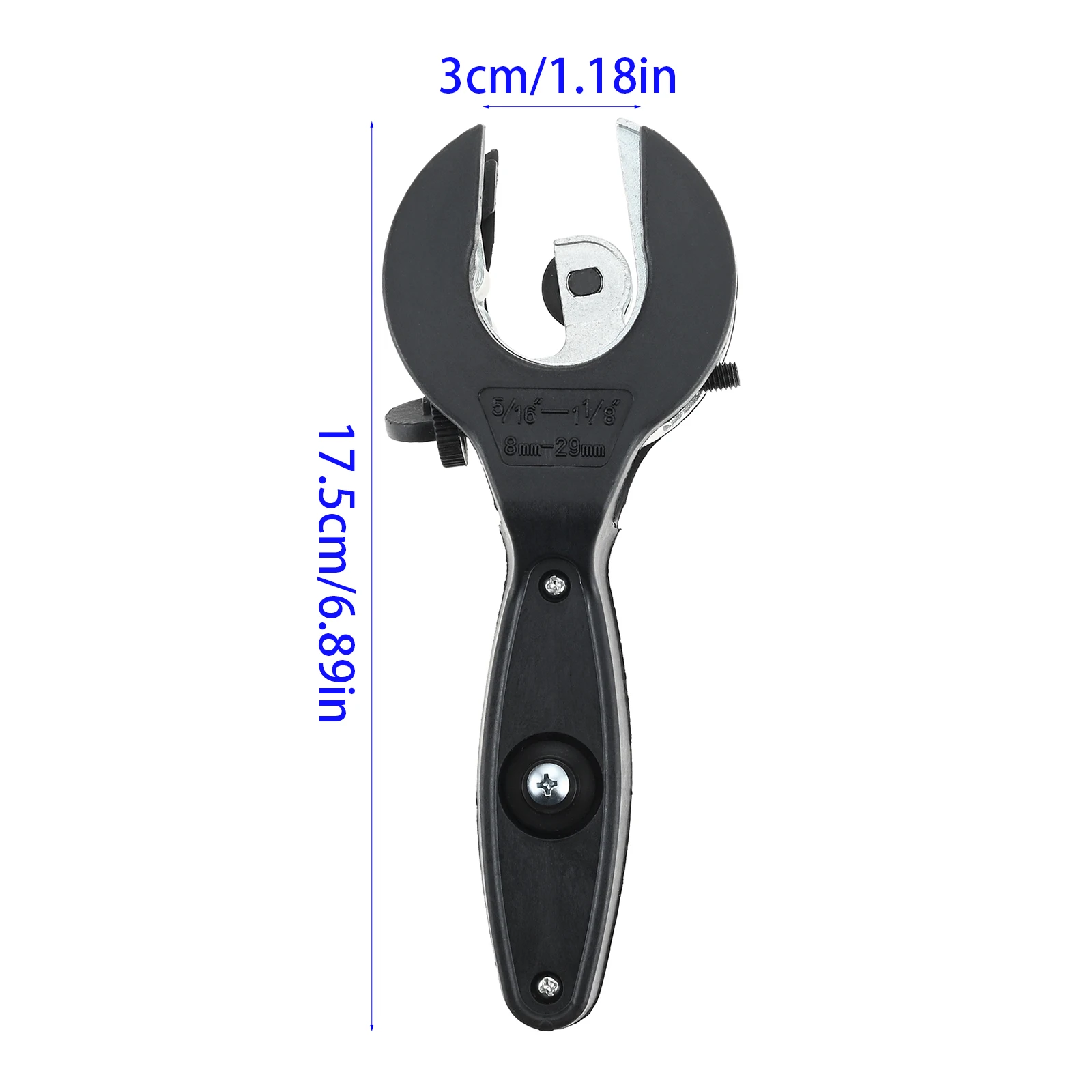 2 in 1 Ratcheting Tubing Cutter Adjustable Cutter Tool for 5/16" To 1-1/8" Tubing HAVC Repair Tool Copper Pipe Cutter Black/red