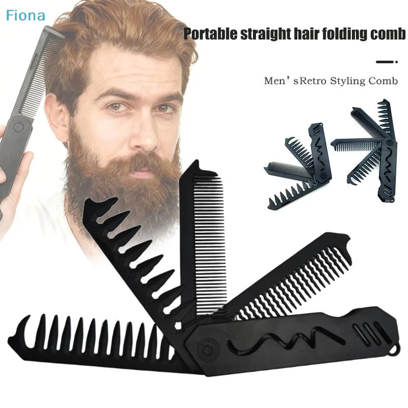 Barber Hair Clipper Folding Combs Multifuncional Plastic Wide Tooth Oil Head Comb Beard Combing Three/Four In One Styling Tools
