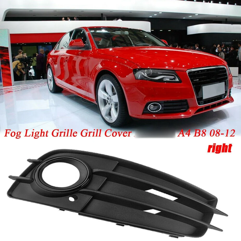 Right Side Matte Black Fog Light Grill S-Line Bumper for-Audi A4 B8 S-LINE S4 2008-2012 8K0807682C