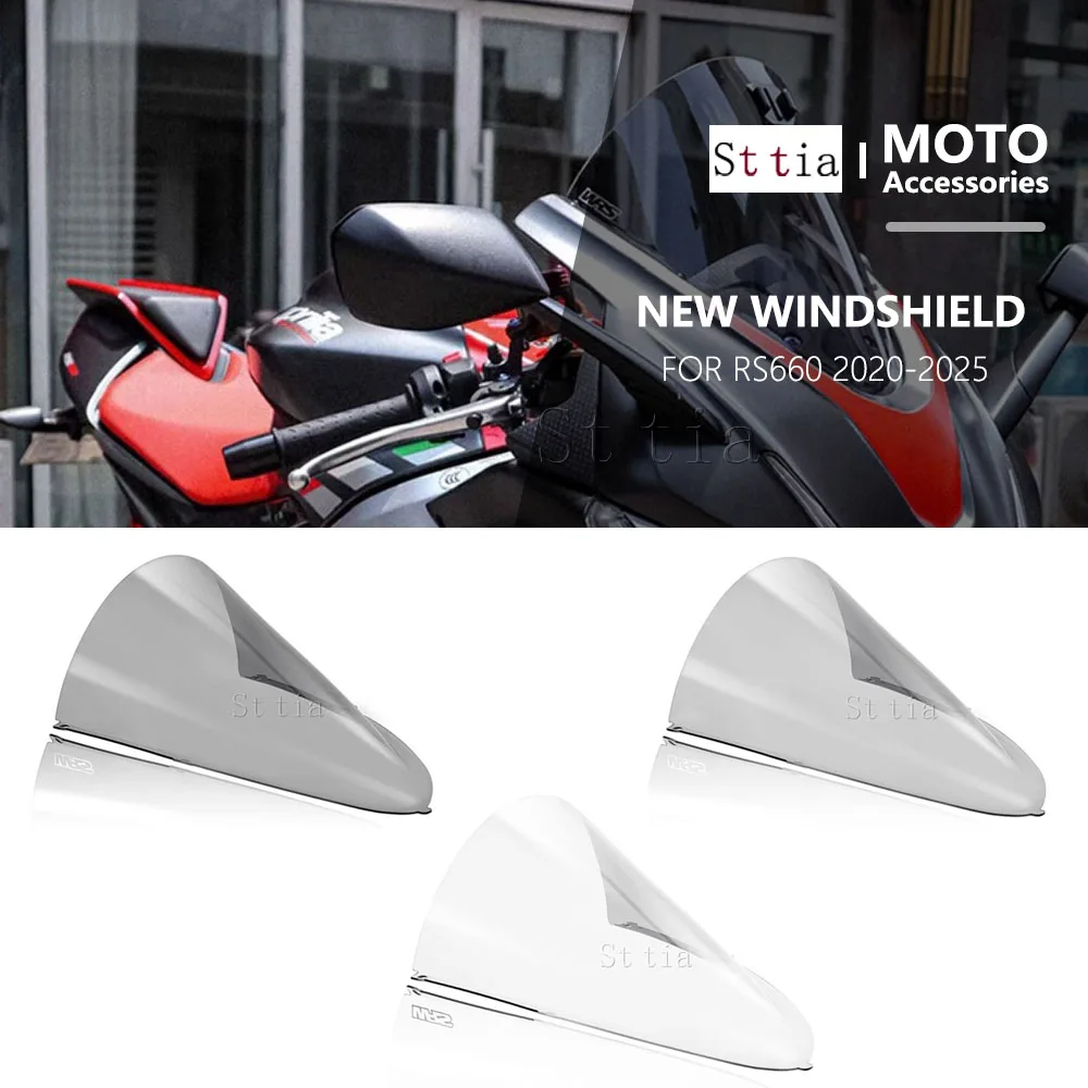 Für Aprilia RS 660 2020 2021 2022 2023-2025 RS660 Windschutzscheibe Motorrad Zubehör Windschutz Windabweiser Double Bubble Rauch