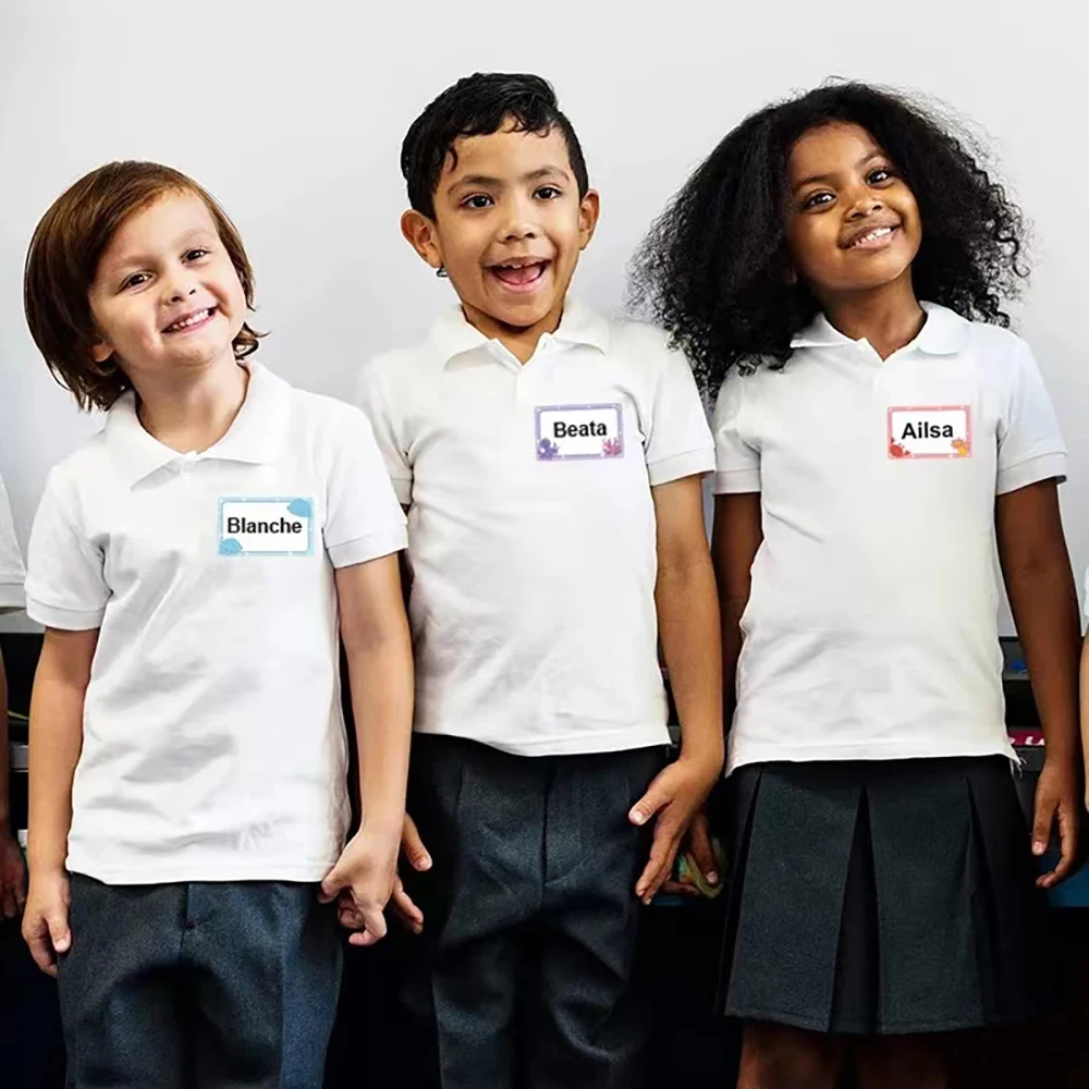 200pcs/roll Cute Cartoon Name Stickers 2.5x4cm Blank Writable Labels for School Kids Classification Marking Stationery Sticker