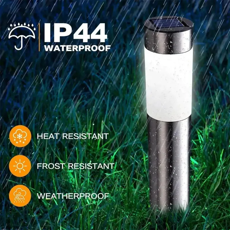 

Уличные цилиндрические лампы на солнечных батареях — для использования в саду и улицы, водонепроницаемые, от сумерения до рассвета, холодный и теплый белый