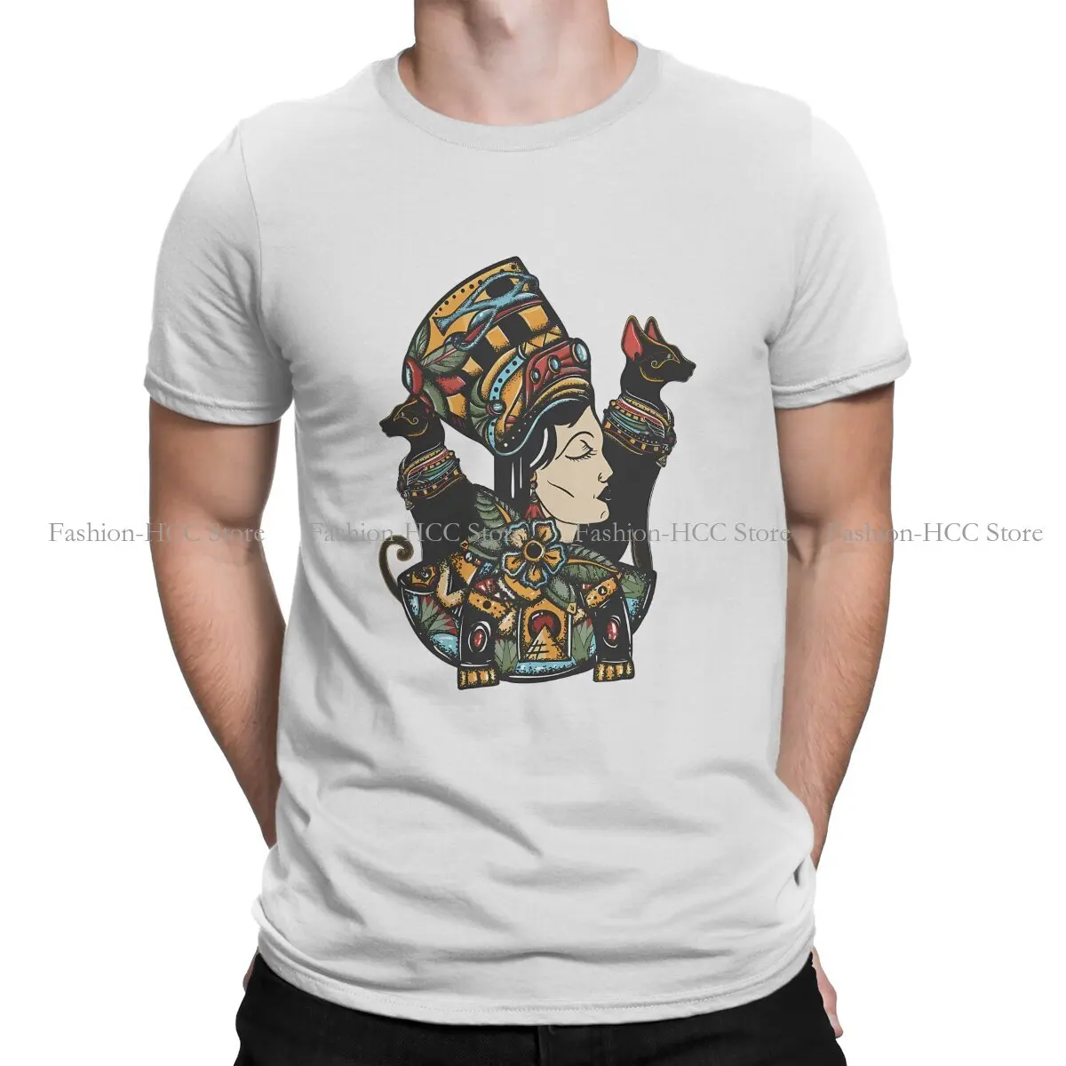 Portrait Queen Round Collar TShirt Ancient Egypt Egyptian Classic Polyester T Shirt Man's Clothes New Design