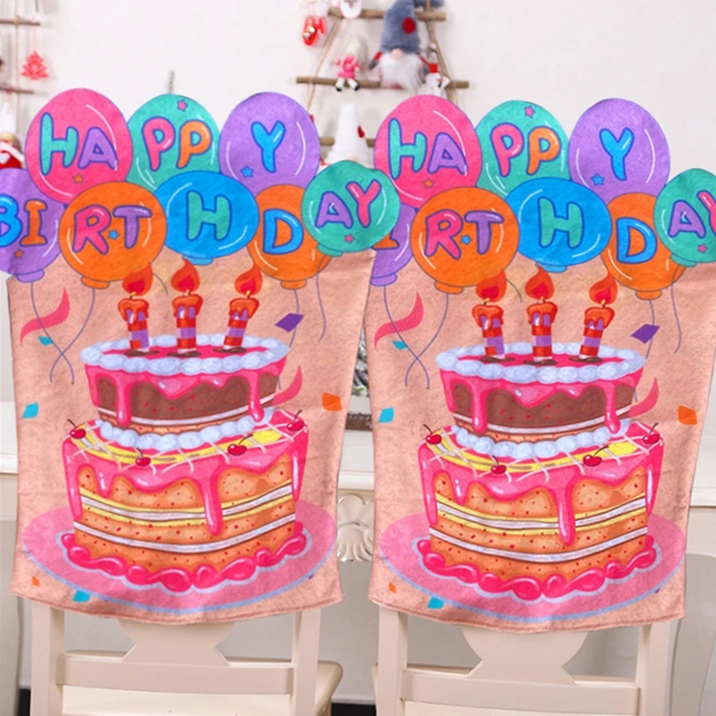 Kids Birthday Chair Cover Colorful Birthday Seat for Classroom Cupcake Chair Cover Birthday Decorations for Home Party