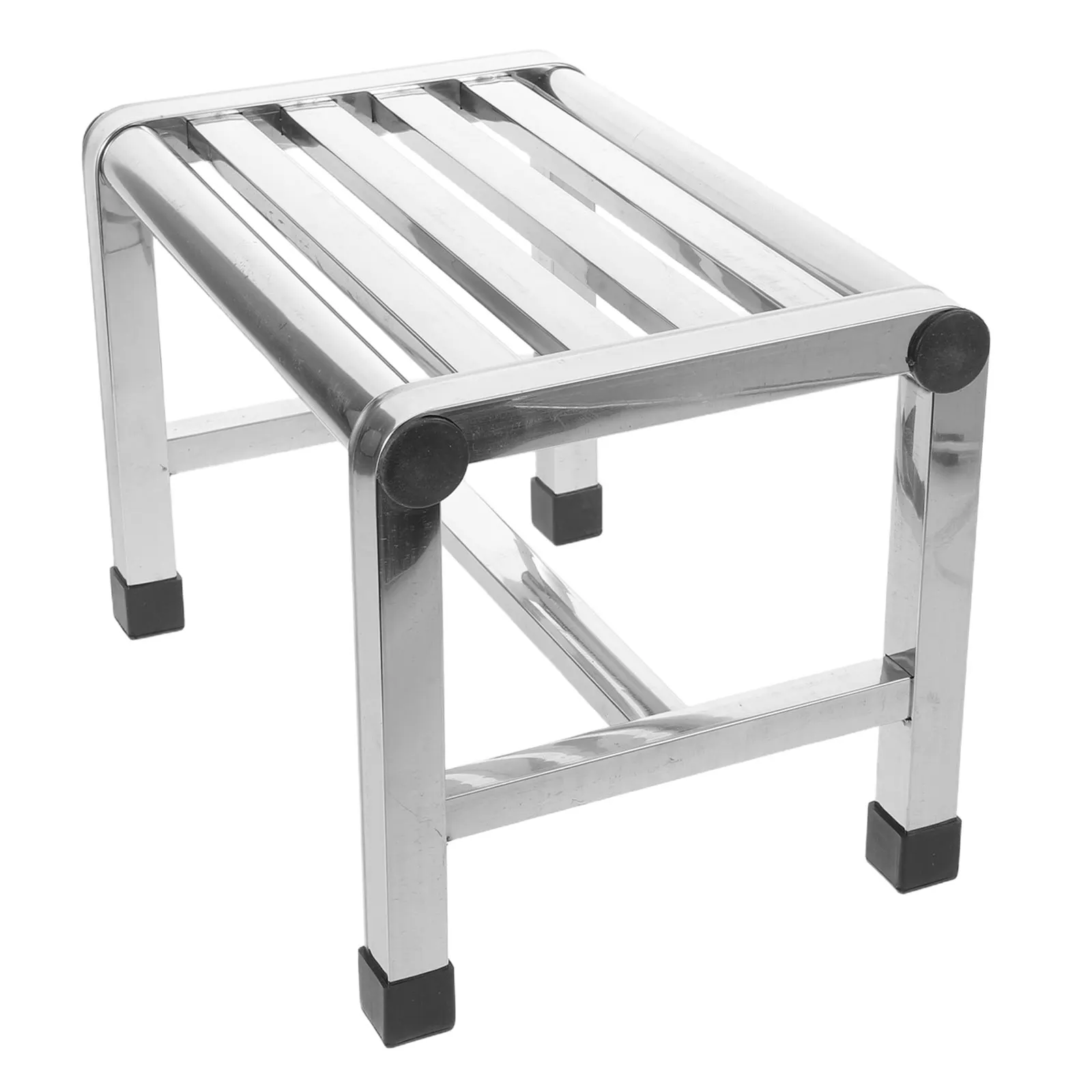 Modern Stainless Steel Shower Stool Waterproof Slatted Bath Bench Non-Slip Legs for Wet Rooms Portable Garden Laundry Utility