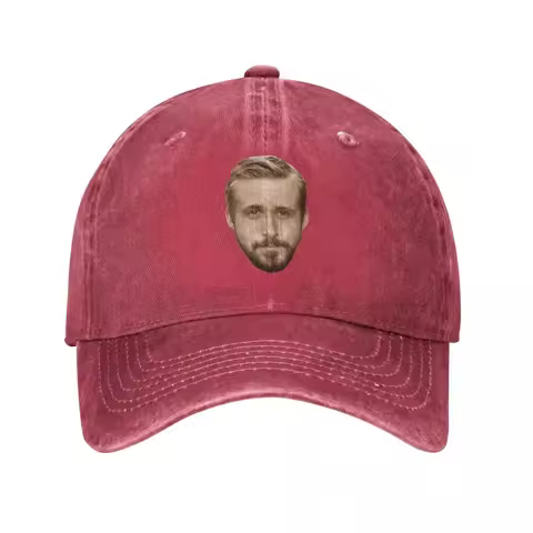 Funny Ryan Gosling Face Baseball Cap Classic Distressed Washed Snapback Hat Unisex Outdoor Running Golf Hats Cap