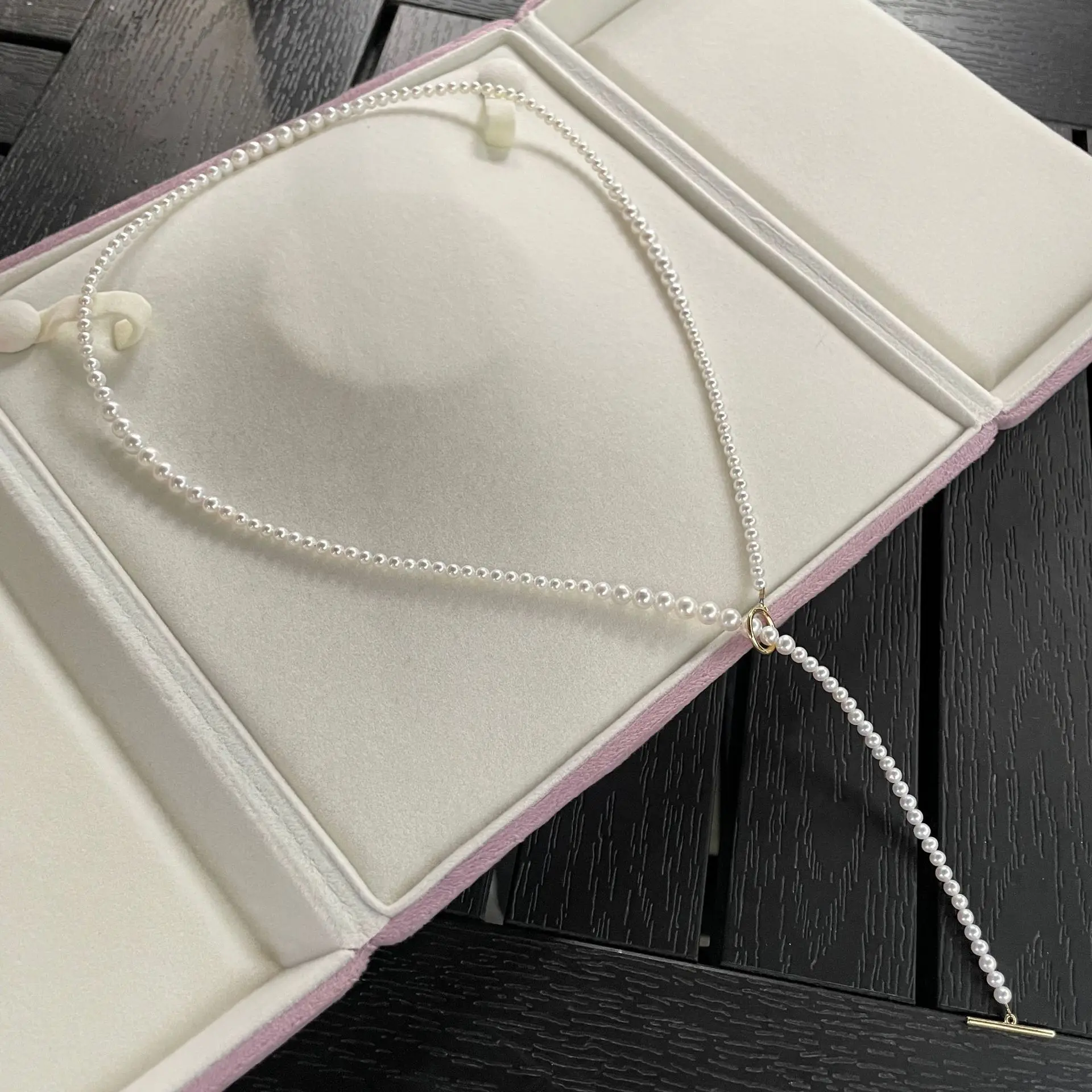 

4-6mm Natural Freshwater Pearl Necklace, Near Perfect Round Strong Luster Graduated Sweater Chain 60cm, Versatile Jewelry Gift