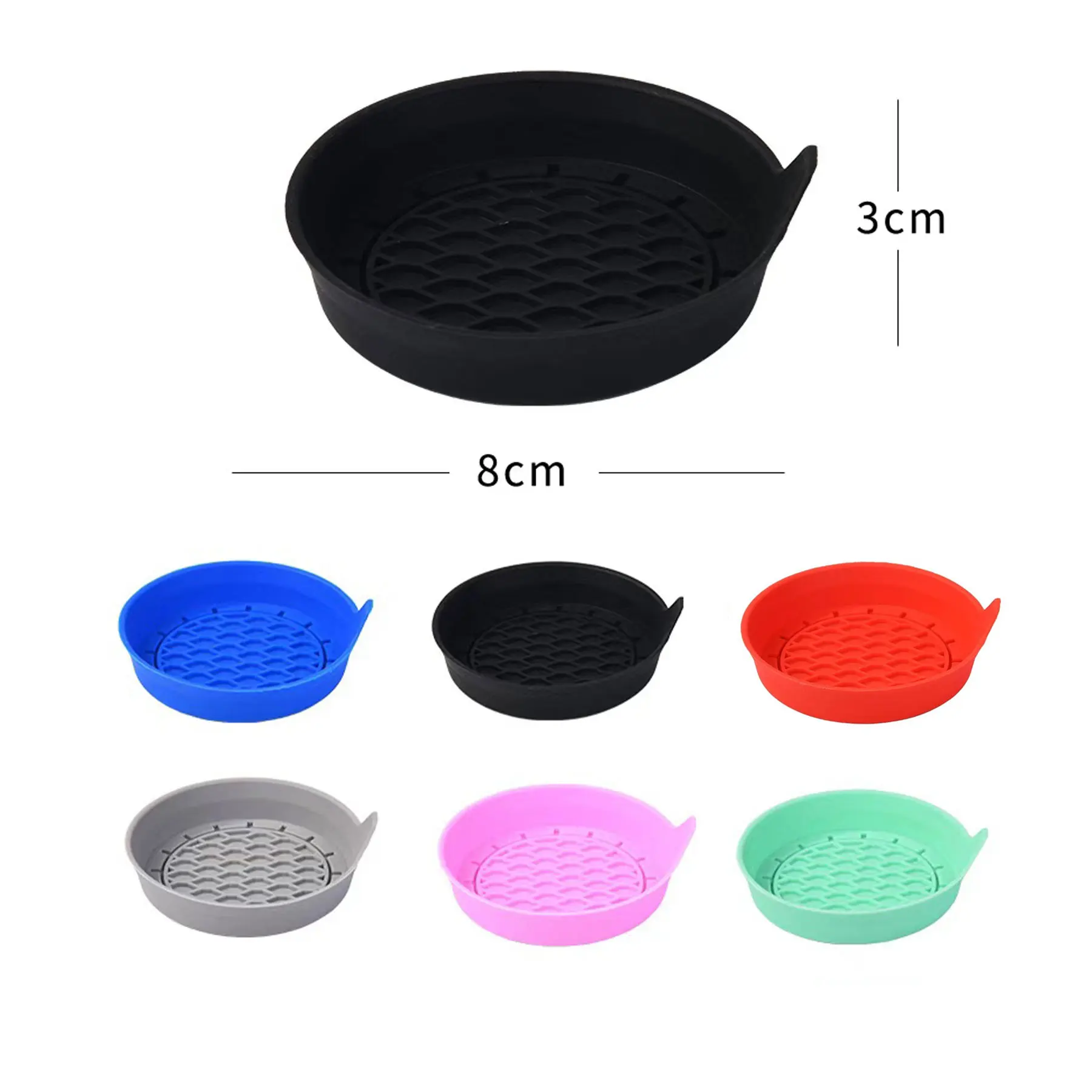 Diameter 8 cm soft silicone car coaster non-slip cup holder waterproof, non-slip and anti-spill General automotive interior acce