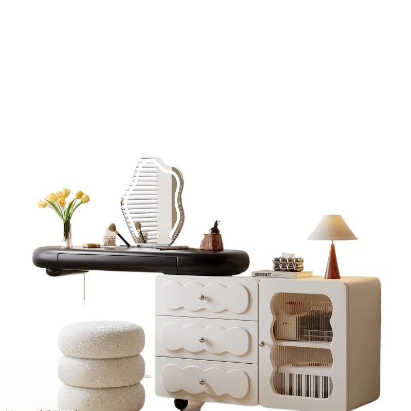 

Modern simple solid wood dresser chest cabinet integrated makeup table bedroom high-end bedside cabinet