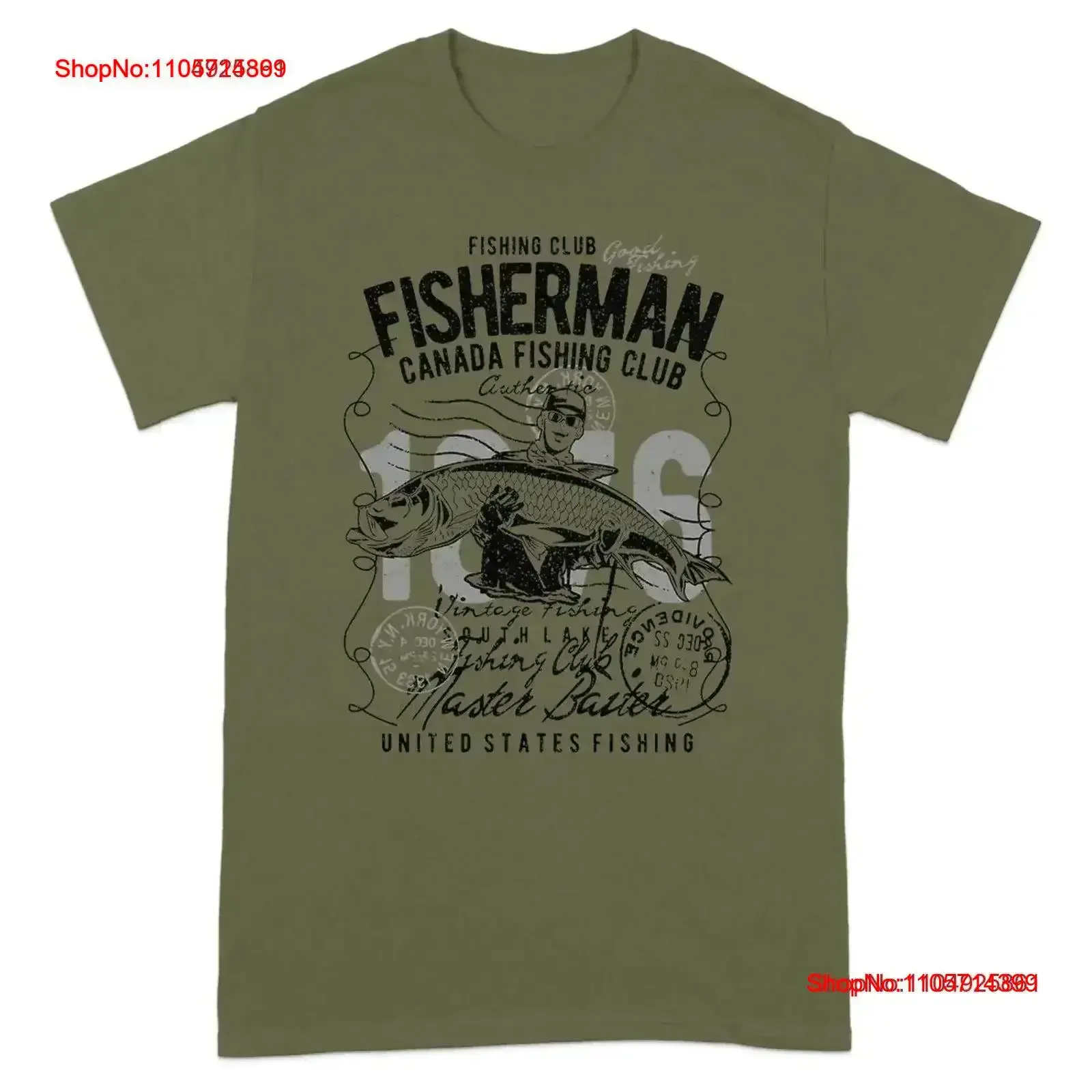 Funny Fishing T Shirt for Men Master Baiter Canada Club Fisherman Vintage Washed Stretched Top Everyday Wear Casual vintage