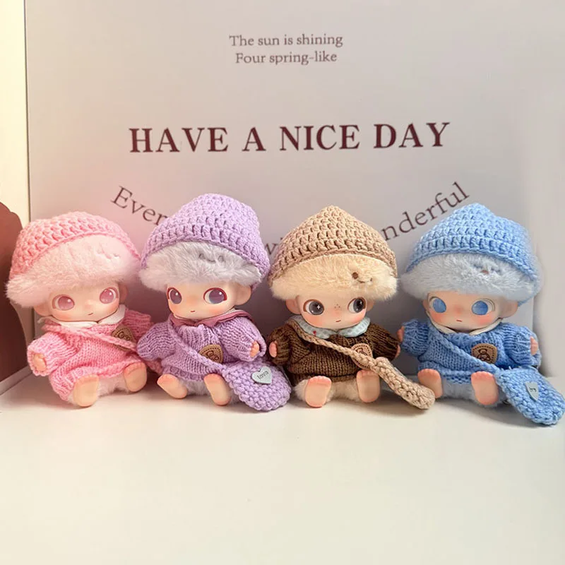 Nessun scarpe, cappello maglione lavorato a mano e zaino Per vestiti Labubu da 17 cm, adatto per graziosi accessori lavorati a maglia DIMOO