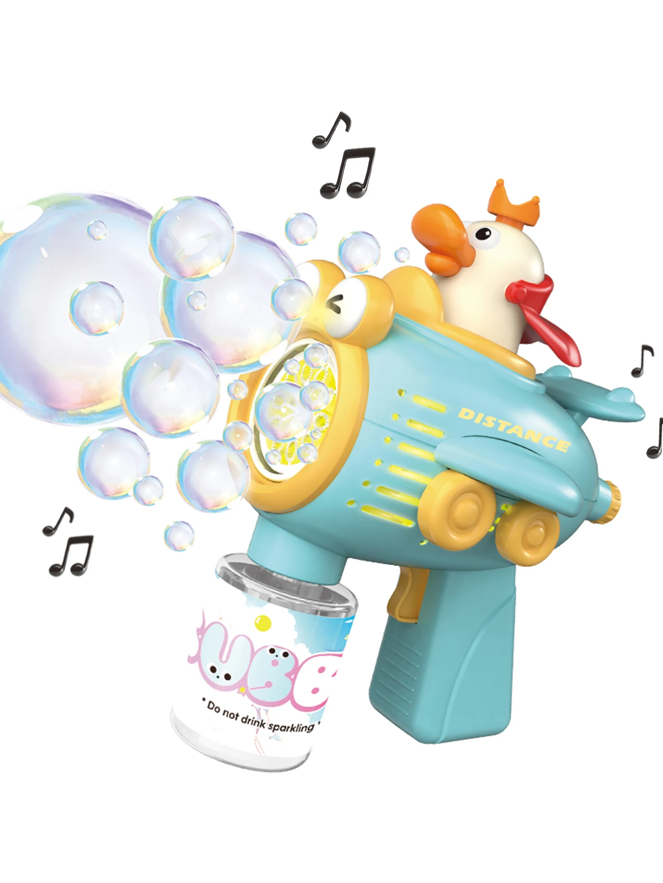 ماكينة فقاعات محمولة أوتوماتيكية بالكامل، إضاءة وموسيقى ملونة، ماكينة فقاعات جاتلينج، هدايا ألعاب عيد الميلاد، ألعاب خارجية #1