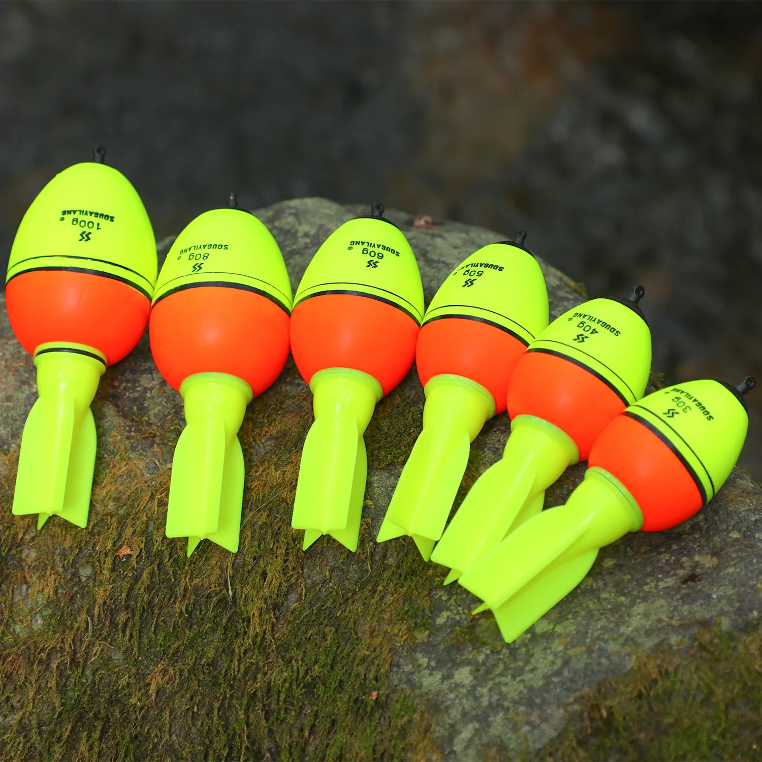 Sougayilang leuchtende Fischschwimmer, Raketenform, 2 Stück, mit 6 Größen – Schaumstoff mit hoher Dichte für 30–100 g Auftriebs-Angelausrüstung ﻿ – Detail 13
