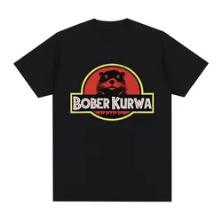 Bober Kurwa Bobr komik Meme grafik T-shirt erkek kadın moda Hip Hop kısa kollu gevşek T-shirt % 100% pamuk rahat T shirt