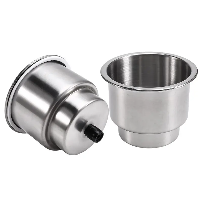 

AB98-2Pcs Держатели для стаканов из нержавеющей стали для морских судов, автомобилей, грузовиков, кемперов, фургонов с дренажем