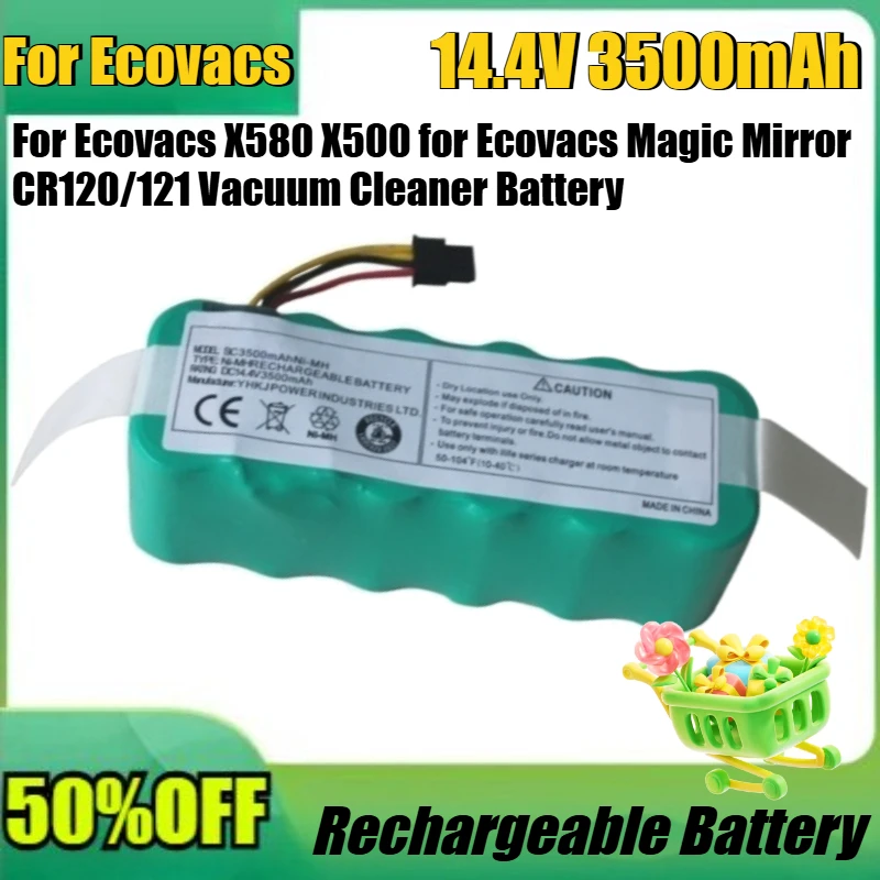 

New 14.4V 3500mAh High Quality Battery for Ecovacs X580 X500 for Ecovacs Magic Mirror CR120/121 Vacuum Cleaner Battery