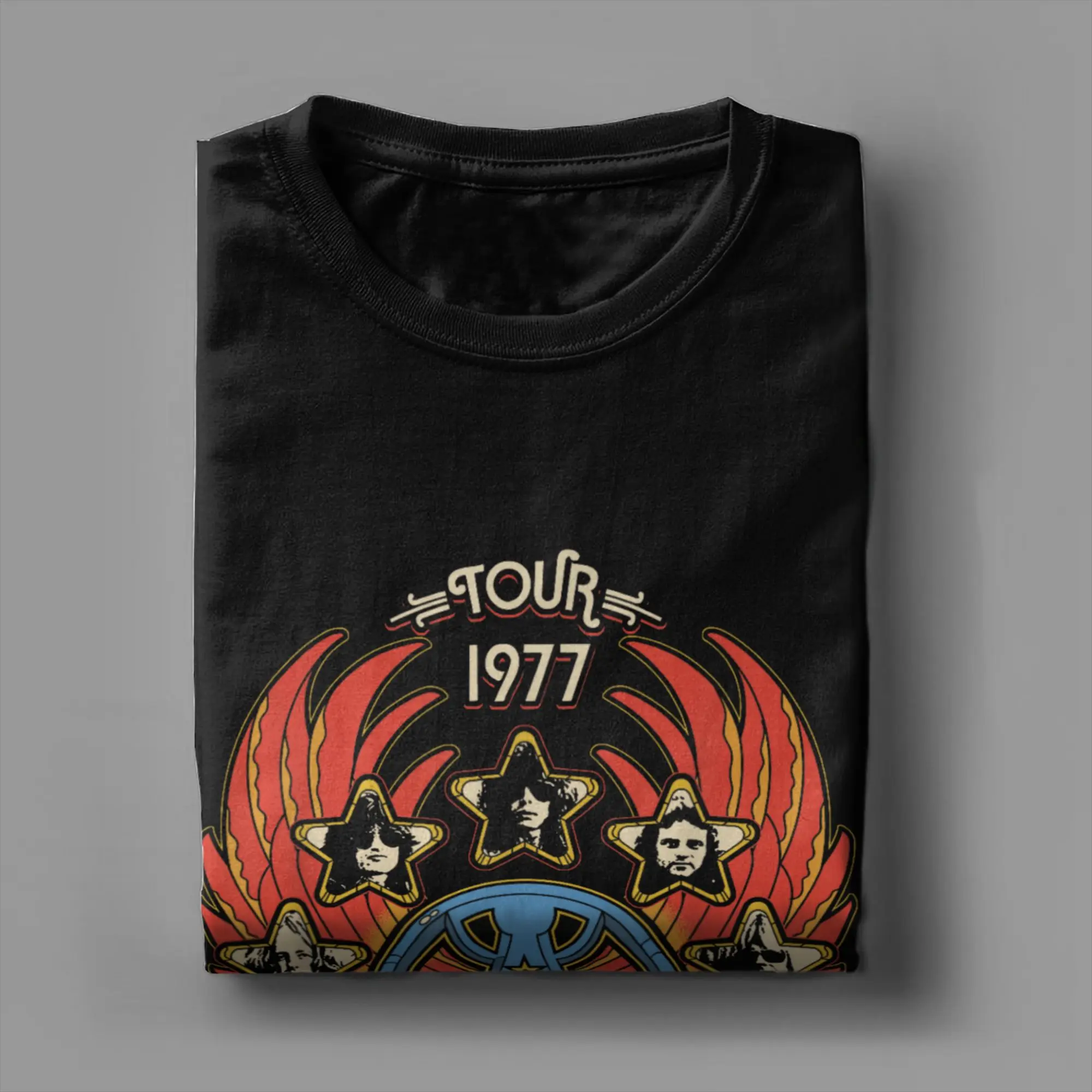 إيروسميث - روك اند رول باند تي شيرت الرجال القطن عادية تي شيرت الياقة المستديرة تيز ملابس قصيرة الأكمام حجم كبير #4