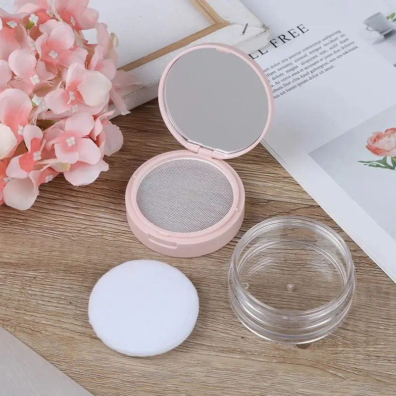 

30 Pcs Portable Plastic Powder Box Empty Loose Container With Sieve Mirror Cosmetic Sifter Loose Jar Travel Makeup Container